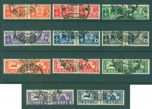 AEGEAN ISLANDS - RHODES 1934 Parcel Post (Deer) set  Scott # Q1-Q11 used VF