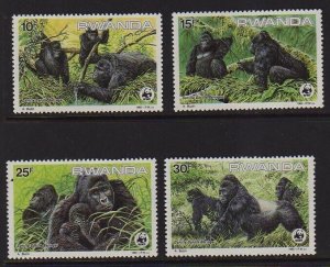 Rwanda 1985 Sc 1208-1211 WWF set MNH