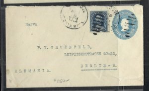 COSTA RICA COVER (P0508B) 1914 10C MAN PSE+10C MAN COVER SAN JOSE TO GERMANY 