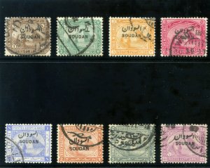 Sudan 1897 QV Overprints on Egypt set complete very fine used. SG 1-9. Sc 1-8.