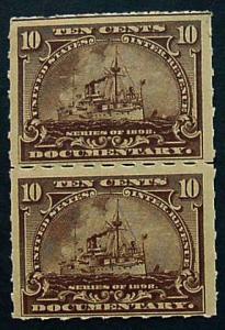 USA, Scott R168p Pair, Hyphen Hole, MNH