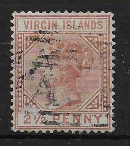VIRGIN ISLANDS SG25 1879 2d RED-BROWN USED