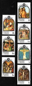 Grenada Grenadines-Sc#221-7-unused NH set-Easter-Paintings-1977-