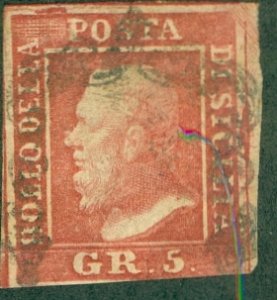 ITALIAN STATE- TWO SICILIES 14a USED (RL) 4824 CV $700.00 BIN $300.00