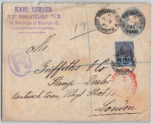 Great Britain Offices in the Levant 1897 Registered Cover BPO Constantinople