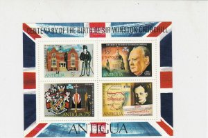 Antigua Flag Style Quotes Sir Winston Churchill MNH Mini Stamps Sheet Ref 27112