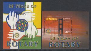 Lesotho 1314-1315 Rotary Souvenir Sheets MNH VF