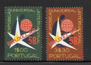 Portugal Scott 830-31 MNHOG - 1958 Brussels International Expo - SCV $1.95