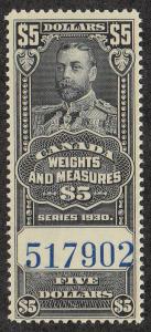 Canada 1930 Weights & Measures(# FWM70) MNH