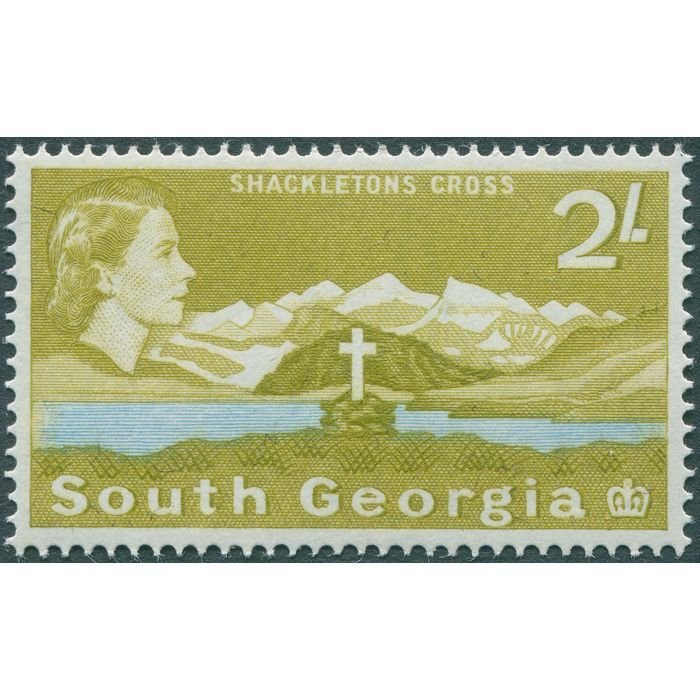 South Georgia 1963 2s yellow-olive & light blue SG11 unused