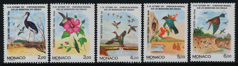 Monaco 1744-8 MNH Migratory Birds, Flowers