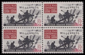 US 1181 Civil War Centennial The Wilderness 5c block 4MNH 1964