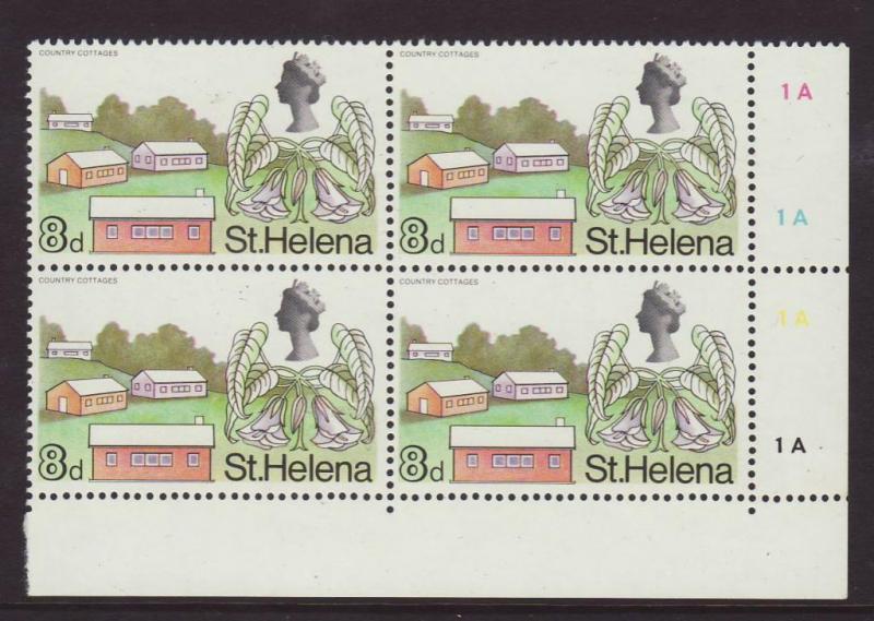 1968 St Helena 8d in Block of 4 U/M SG233