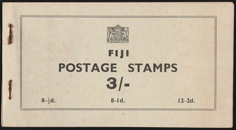 FIJI 1940 KGVI Booklet 3/-. SG SB3a cat £1200. Very rare.