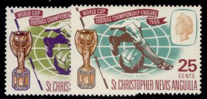 ST CHRISTOPHER, NEVIS & ANGUILLA QEII SG157-158, 1966 world cup set, LH MINT.