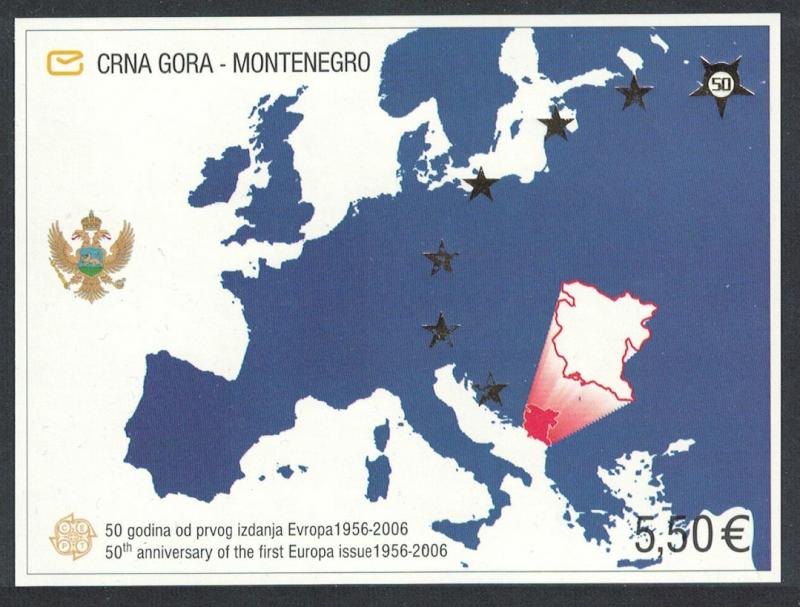 Montenegro 50th Anniversary of Europa CEPT stamps MS SG#MSM185