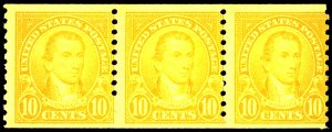 U.S. #603 MINT STRIP OF 3 OG NH