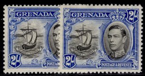 GRENADA GVI SG161 + 161a, 2s PERF VARIETIES, M MINT. Cat £90.