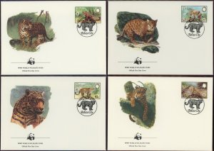 Belize #689-692 Jaguar Panthera Onca Felines Cats Topical 1983 FDC First Day