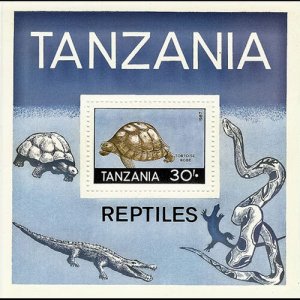 TANZANIA 1987 - Scott# 373 S/S Tortoise NH