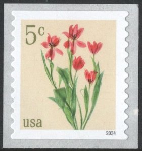 SC#5905 5¢ Red Tulips Coil Single (2024) SA