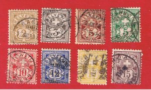 Switzerland #69-76  VF used  Numeral  w/#75   Free S/H