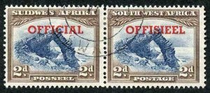 South West Africa SG026a 2d  Opt OFFICIAL TRANSPOSED Fine used