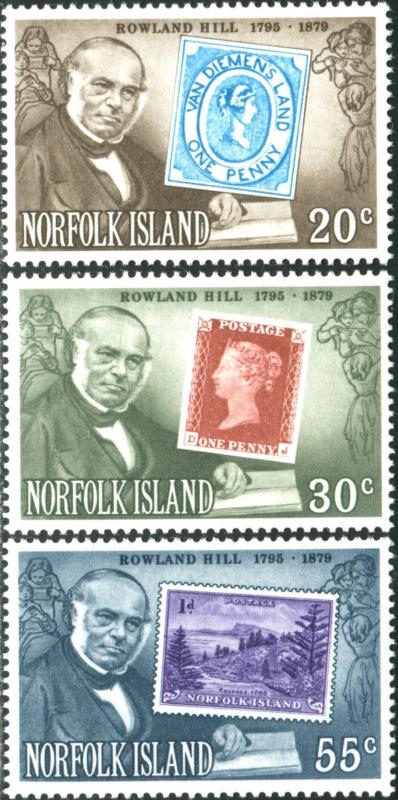 Norfolk Island 1979 SG225-227 Sir Rowland Hill stamps set MNH