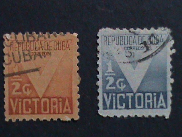 ​CUBA-1942 SC#RA5-6  79 YEARS OLD-VICTORY STAMPS USED SET-WE SHIP TO WORLDWIDE