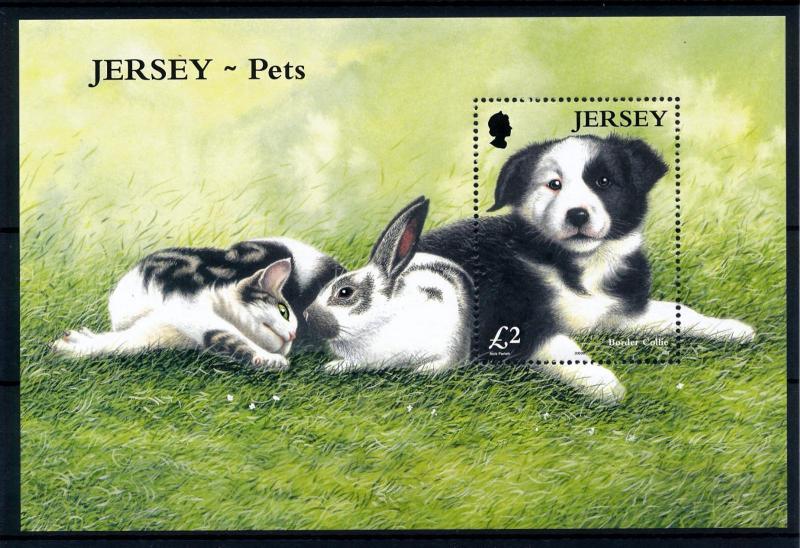 [40846] Jersey 2003 Animals Pets Dog Rabbit Cat MNH Sheet