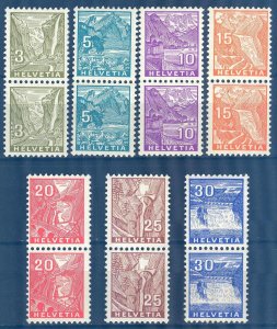 Switzerland 1934 Landscapes Mountains Sc.219-225 Pairs MNH