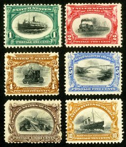 US Stamps # 294-9 Unused F Generally Fine, Few Slight Faults Scott Value $381.00 
