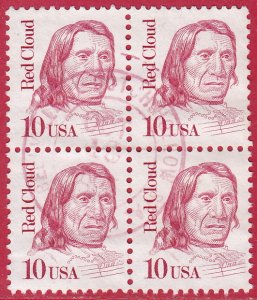 USA - 1987 - Scott #2175 - used block of 4 - Red Cloud