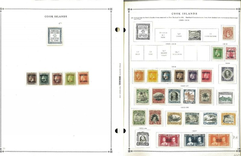 Cook Islands 1892-2010 MNH, LH & U in Mounts & Hinged on Scott International Pgs