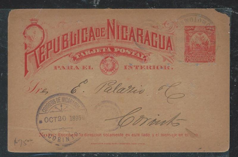 NICARAGUA  (PP2706B) 1895 2C PSC CORINTO LOCAL  USE