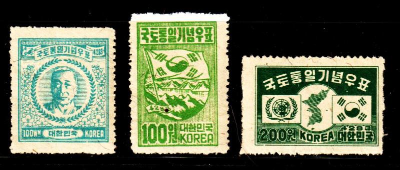 Korea - #119 - 121 Syngman Rhee & Korea  - MNH