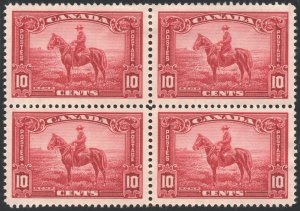 Canada SC#223 10¢ R. C. M. P. Horseman Block of Four (1935) MHR