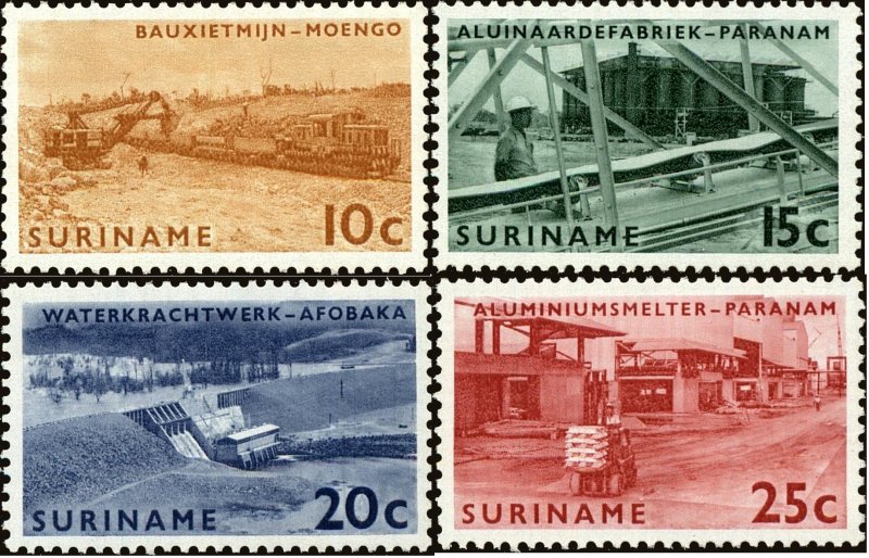 Suriname 1965 MNH Stamps Scott 319-322 Electricity Power Plant Dam Industry