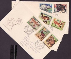 Czechoslovakia, Scott cat. 1428-1434. Game Animals issue. 3 First day covers. ^