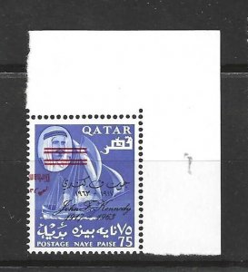 QATAR 1966 NEW CURRENCY 75D ON 75 N.P. IN RED INVERTED S.G. 147 NH VF