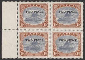 PAPUA 1931 TWO PENCE on Lakatoi 1½d Ash print, POSTACE & rift block. MNH **.