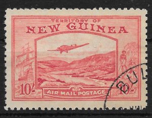 NEW GUINEA SG224 1939 AIR MAIL POSTAGE 10/= PINK FINE USED (r)