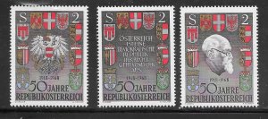 Austria #820-22 MNH Set of Singles Collection / Lot