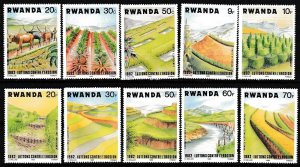 Rwanda MNH 1140-9 Soil Erosion Prevention 1983