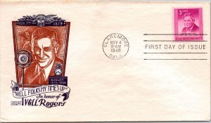 FDC 1948 SC #975 Cachetcraft Cachet - Claremore, Okla - Single - F68146