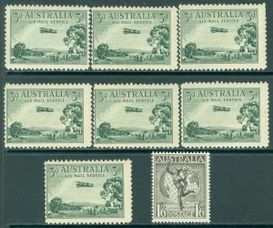 EDW1949SELL : AUSTRALIA 1929-56 Scott #C1(7x), C7 All Mint NH. Catalog $120.00.