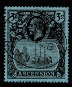 ASCENSION SG20 1924 3/= GREY-BLACK & BLACK/BLUE FINE USED