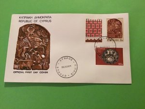 Cyprus First Day Cover Wood Carving Embroidery 1971 Stamp Cover R43216