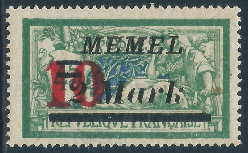 Memel, Sc #97, 10m on 2m on 45c, MNH