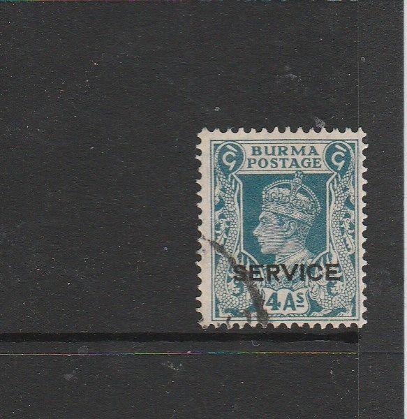 Burma 1939 Service opt, 4As FU SG O22